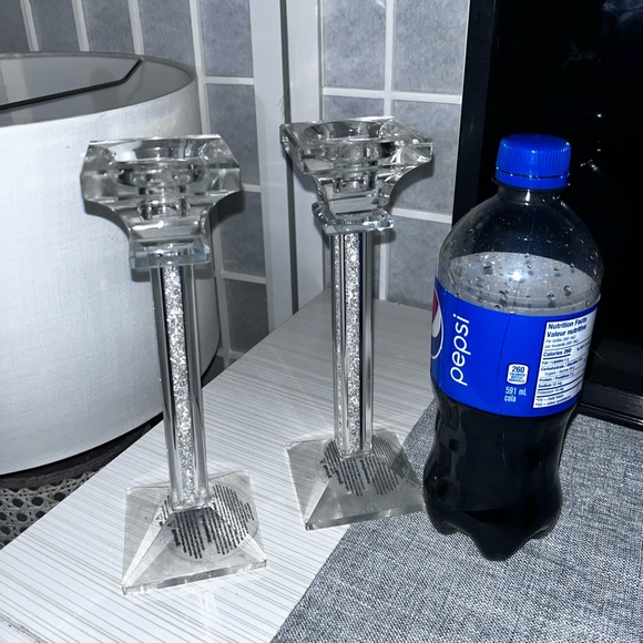 SILVER SPARKLE CANDLE HOLDERS - Picture 3 of 7